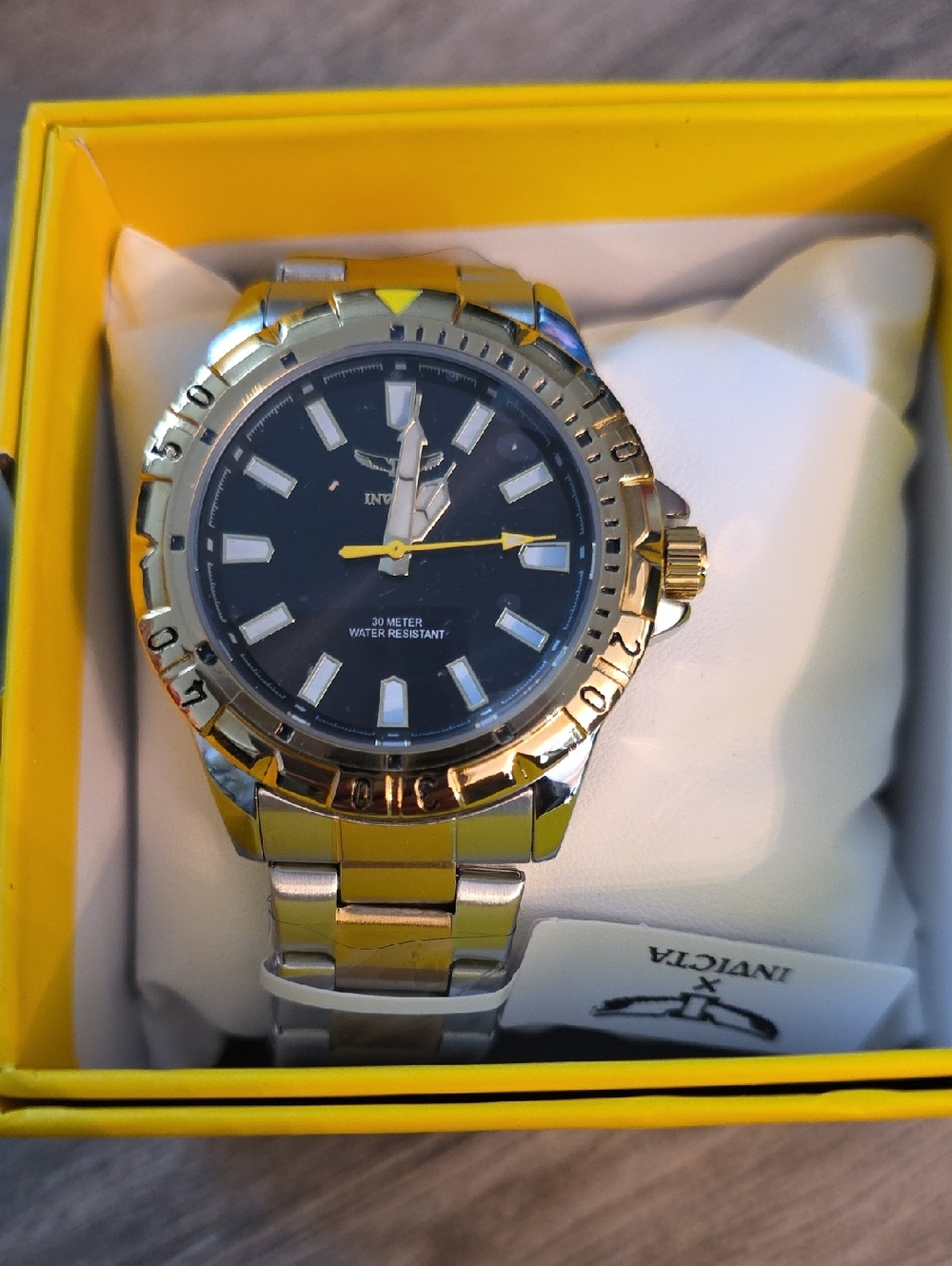 24. Invicta Gold and Silver Two-Tone Watch with Black Dial